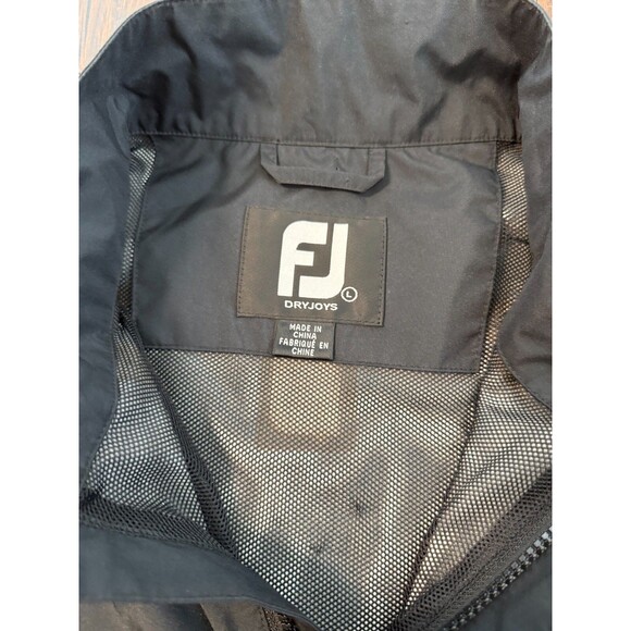 Footjoy DryJoys Mens Large L Rain Jacket Full Zip Windbreaker Jacket Golf Black - Picture 3 of 11